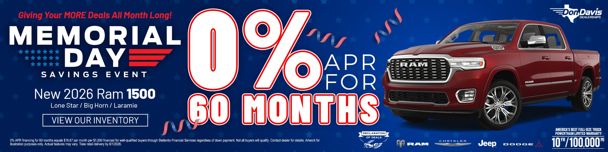5.26 0% APR 2026 Ram 1500